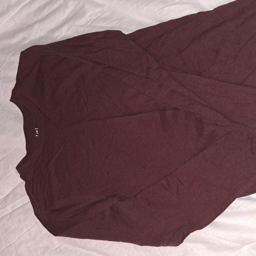 Men's long sleeve Tshirt - dark maroon